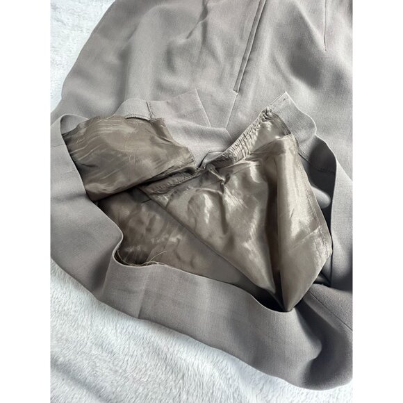 MaxMara Womens Wool Blend Pencil Skirt Size 10 Taupe Made in Italy Career Office - Picture 5 of 8